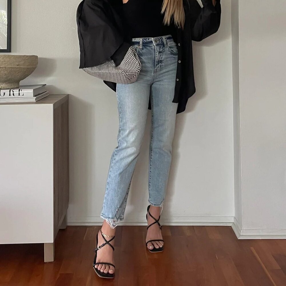 High Rise Straight Up Jean by Daze Denim Light Wash